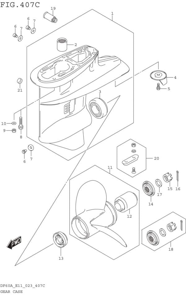 Gear Case (DF60A:(E01 E11))