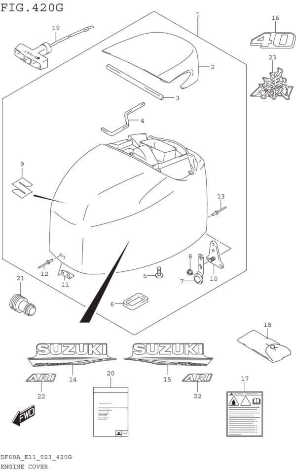 Engine Cover (DF40ASVT:E34:(022 023))