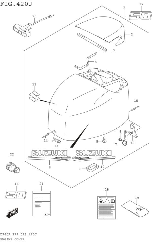 Engine Cover ((DF50A DF50AVT):E03:020)