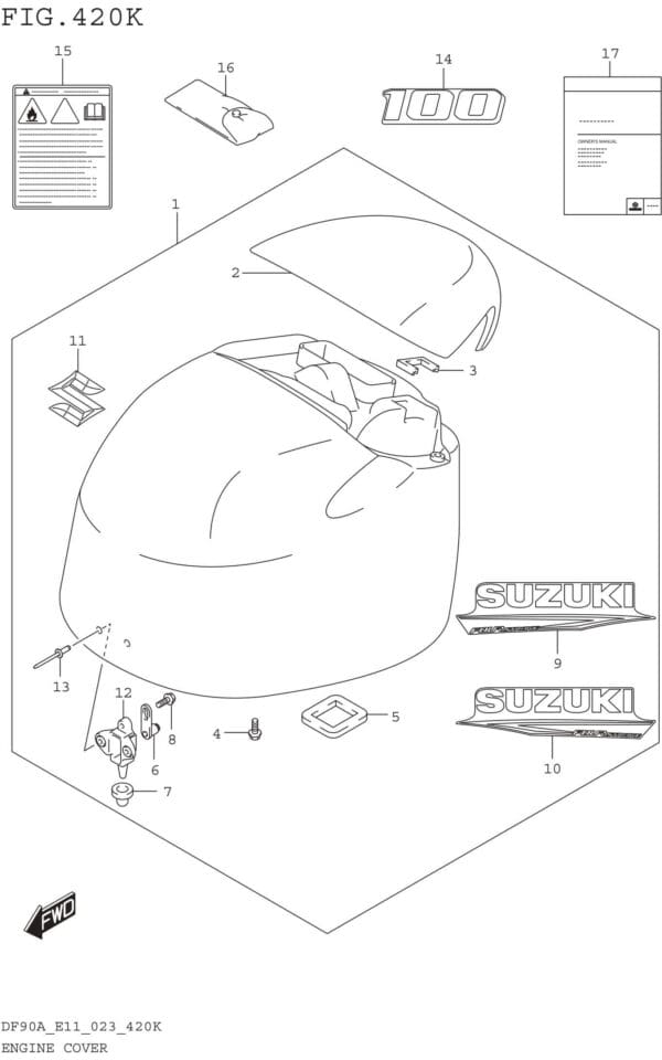 Engine Cover (DF100B:(021 022 023))