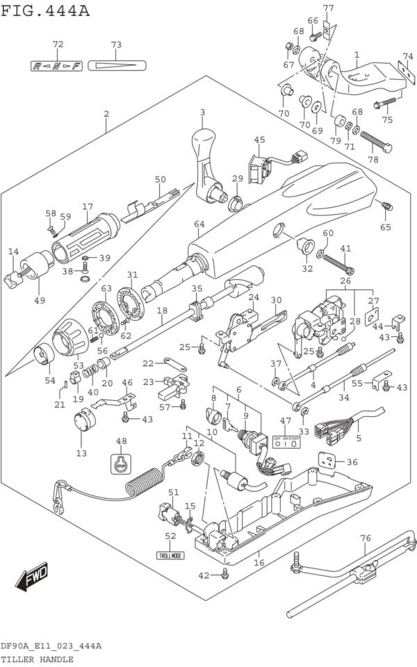 Tiller Handle ((DF70ATH DF90ATH):(020 021))