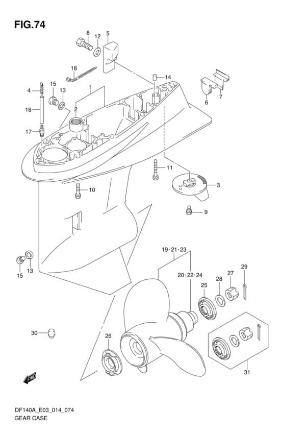 Gear Case (DF115AT E03)