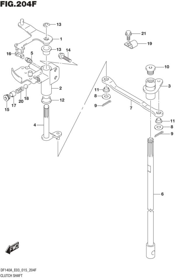 Clutch Shaft (DF115AST E03)