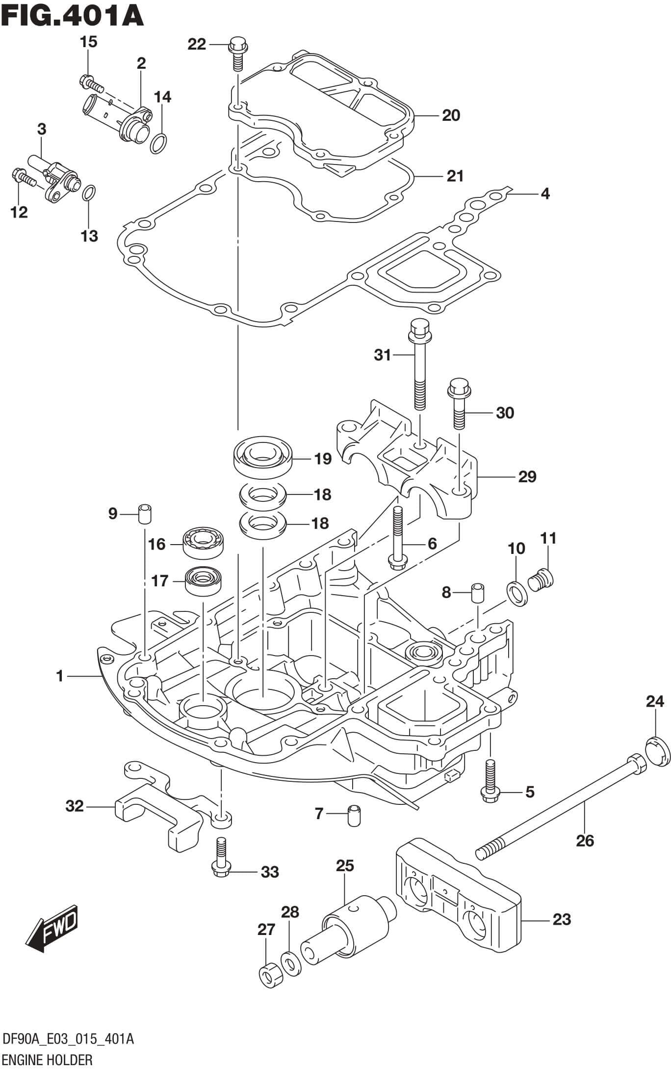 Engine Holder (DF70A E03) | 67598 | Precision Marine