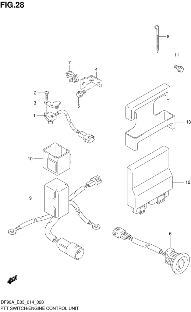 PTT Switch/Engine Control Unit (DF70A E03)