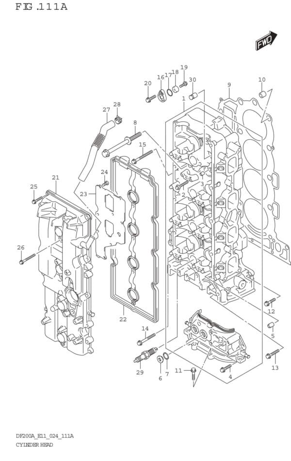 Cylinder Head (DF200AT DF200AZ DF175AT DF175AZ)