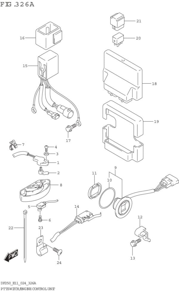 PTT Switch/Engine Control Unit (DF250ST)