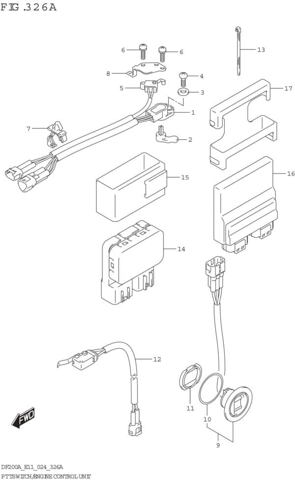 PTT Switch/Engine Control Unit (DF200AT DF200AZ)