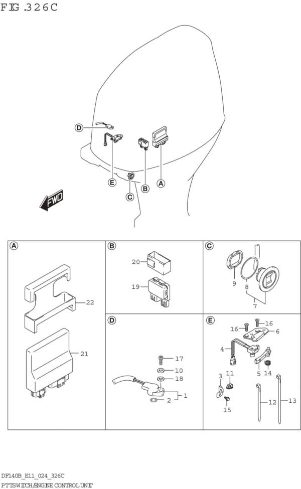 PTT Switch/Engine Control Unit (DF115BT DF115BZ)