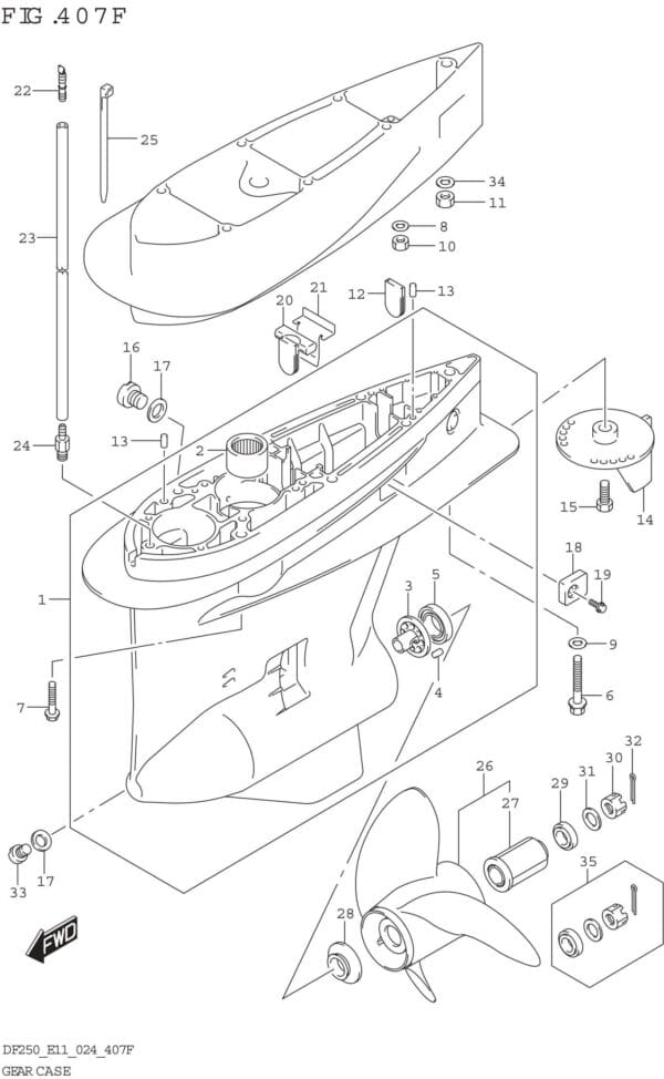 Gear Case (DF225Z)