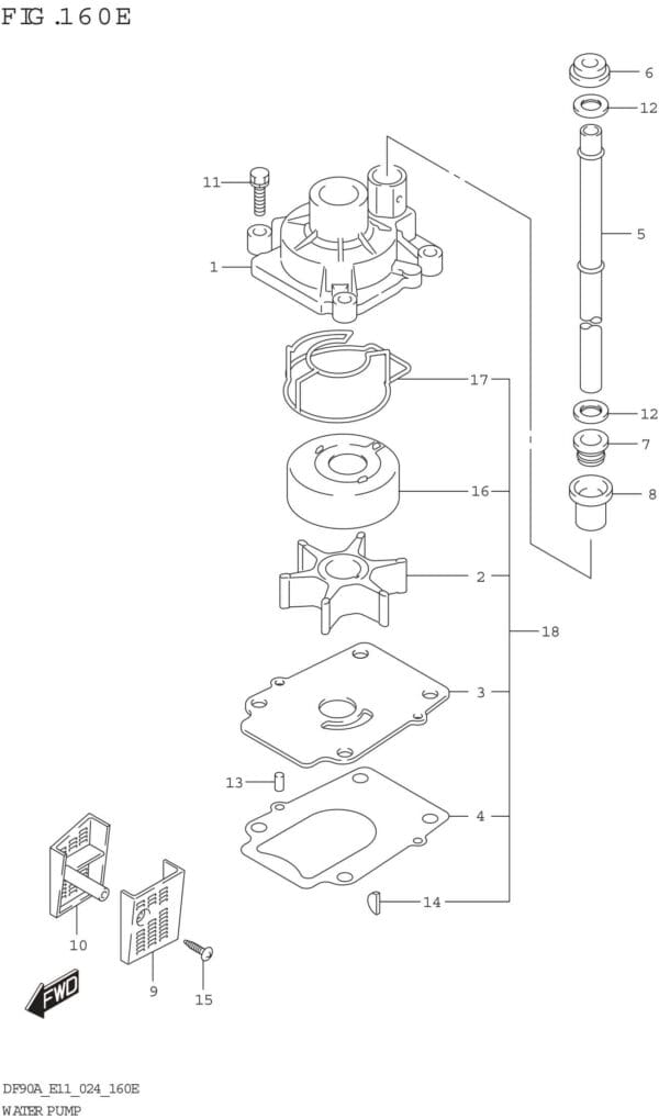 Water Pump (L-TRANSOM:DF100B:E01