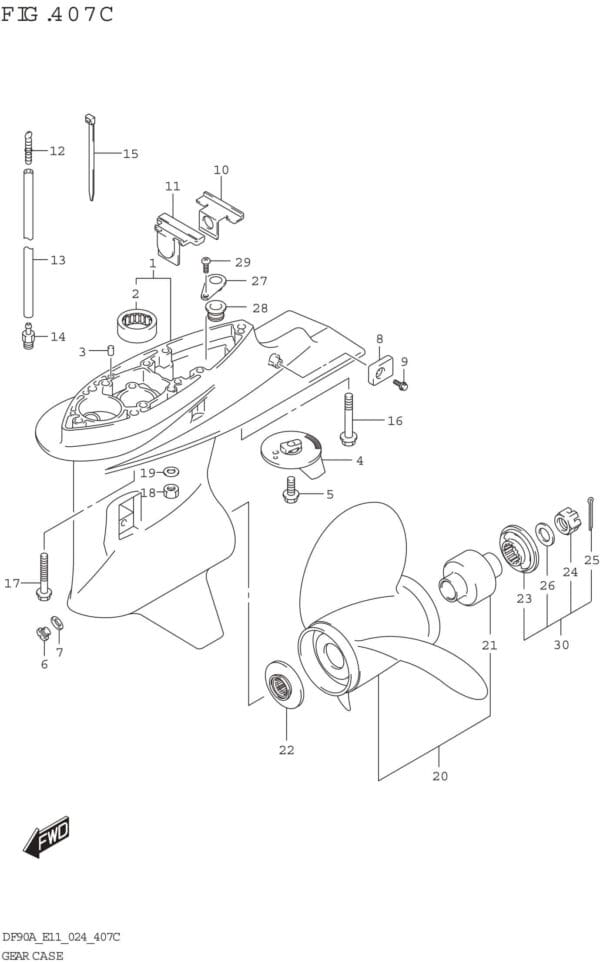 Gear Case (E40:(DF80A DF90AWQH))