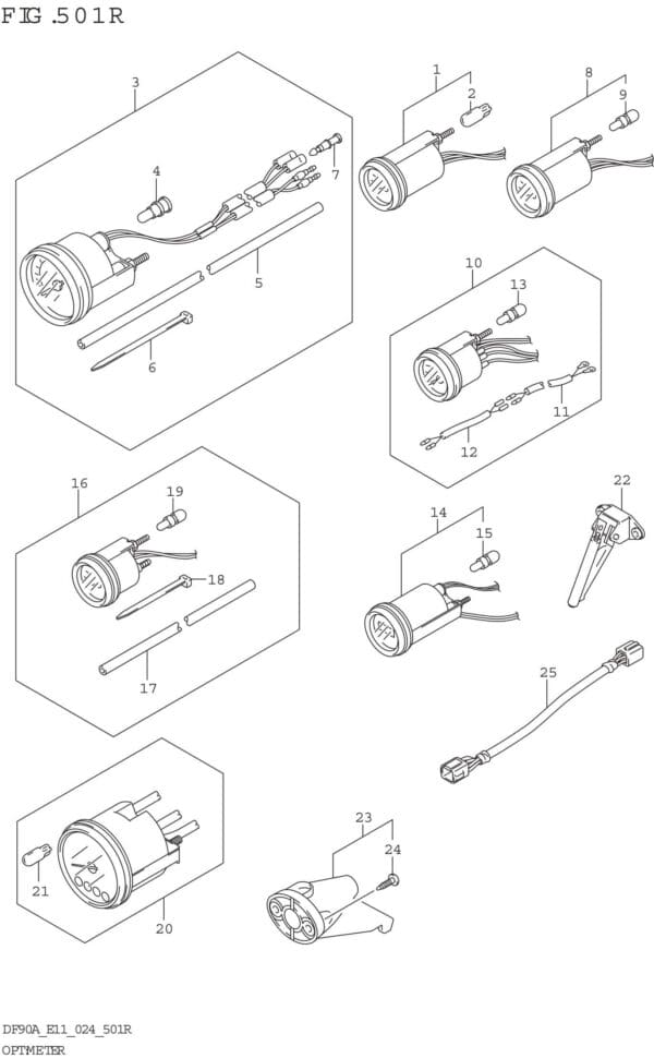 OPT: Meter (DF70A DF90A)(SEE NOTE 1)