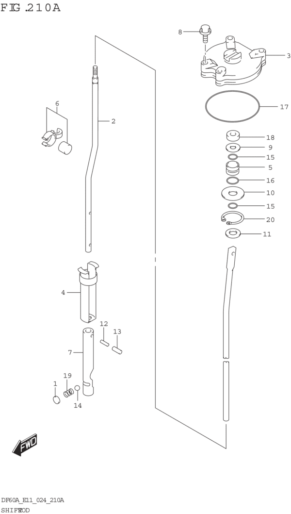 Shift Rod (DF40ASVT DF50AVT DF60AVT DF60AVTH)