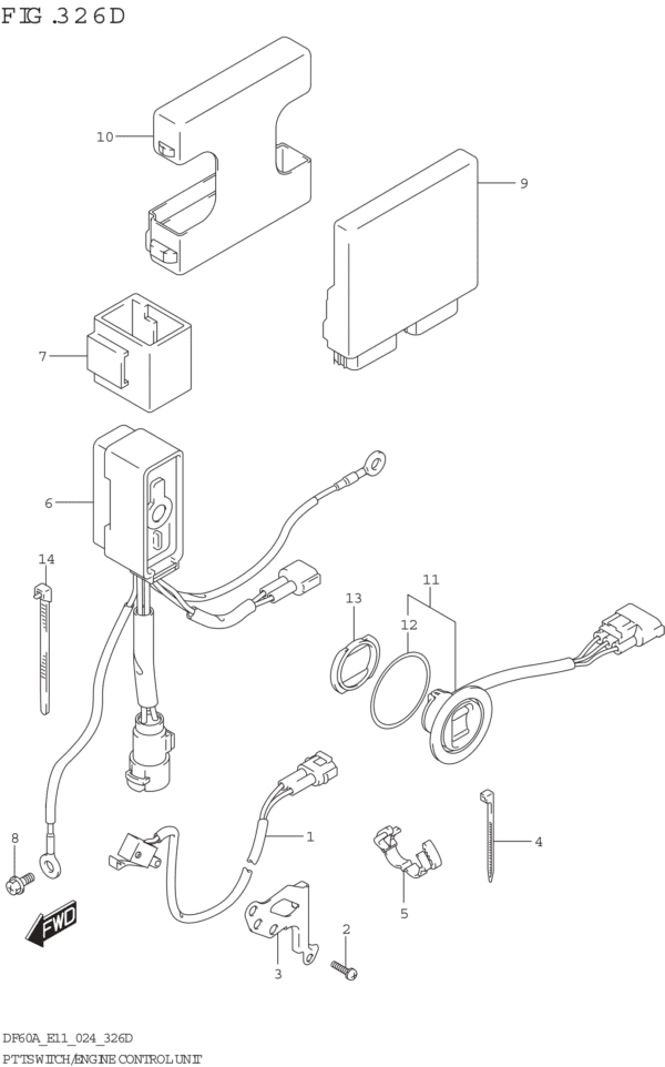 PTT Switch/Engine Control Unit (SEE NOTE)