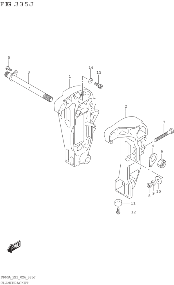 Clamp Bracket (DF40ASVT DF50AVT DF60AVT DF60AVTH)