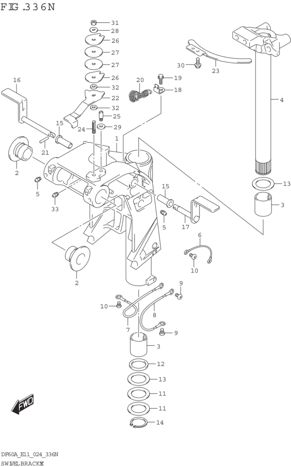 Swivel Bracket (DF40A DF50A)(SEE NOTE 1)