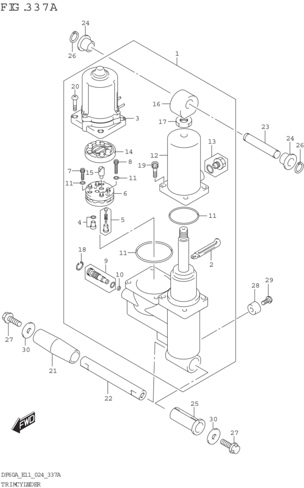 Trim Cylinder (DF40A DF40ATH DF50A DF50ATH)