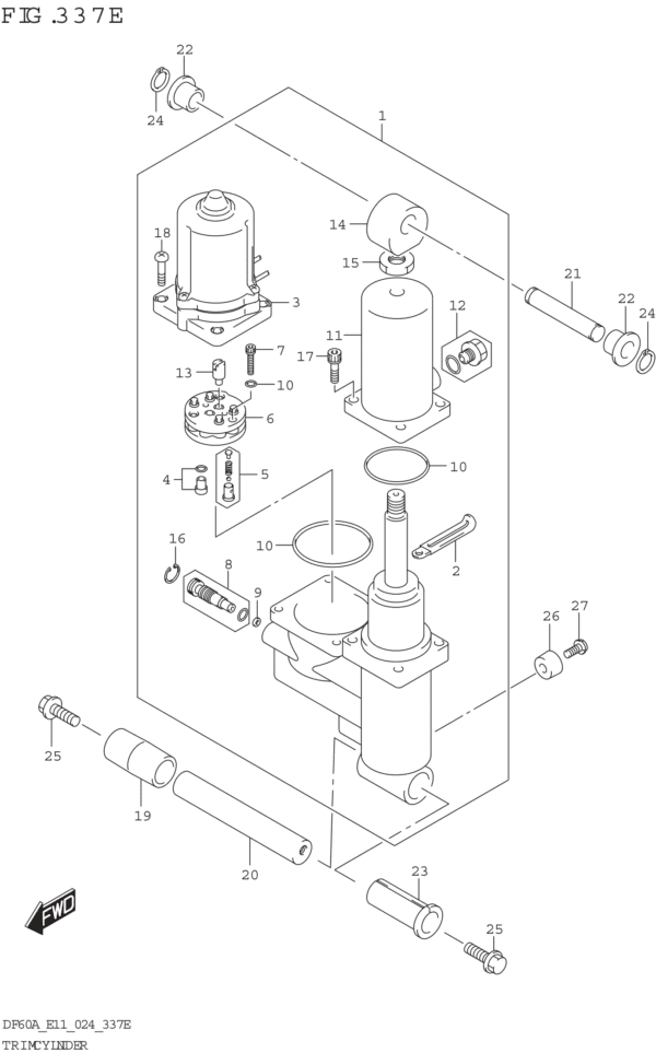 Trim Cylinder (DF40ASVT DF50AVT DF60AVT DF60AVTH)