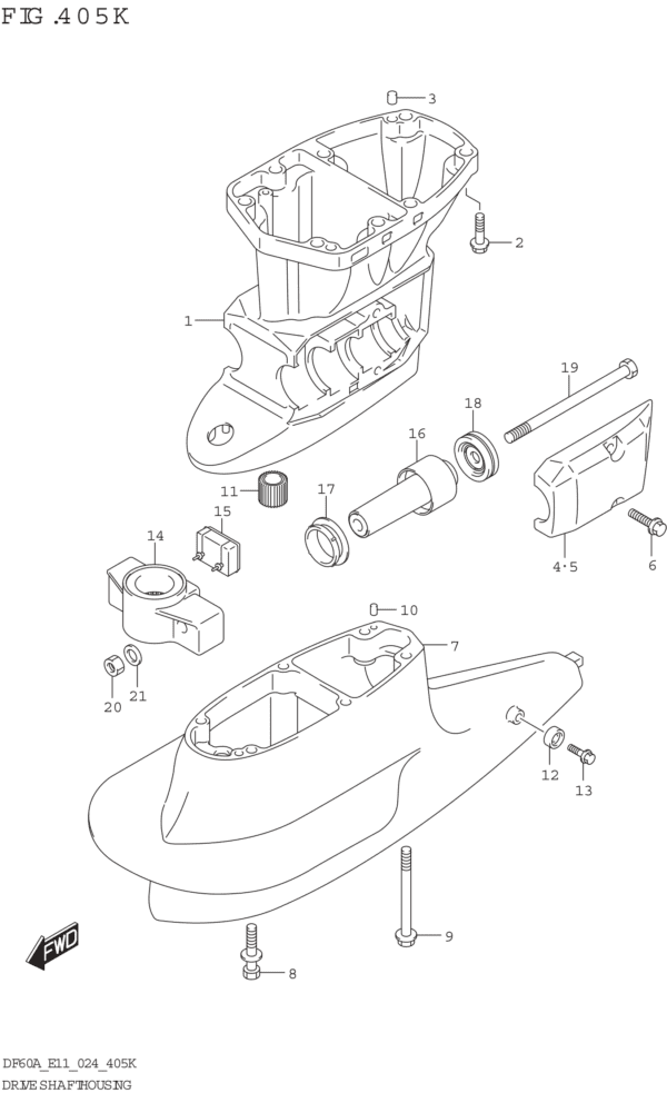 Drive Shaft Housing (DF60AVT DF60AVTH)