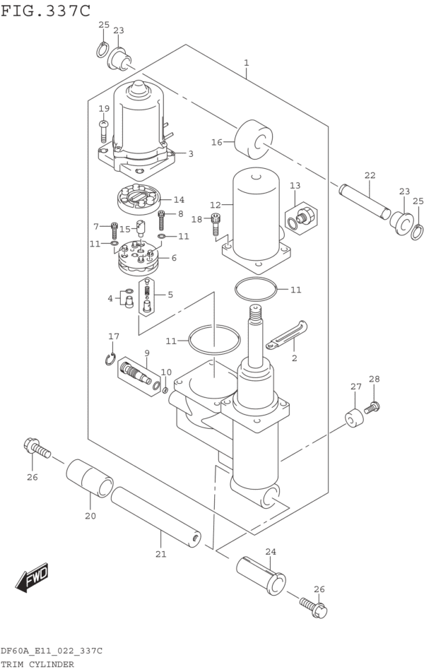 Trim Cylinder (DF40AST,60A,ATH):020,021)