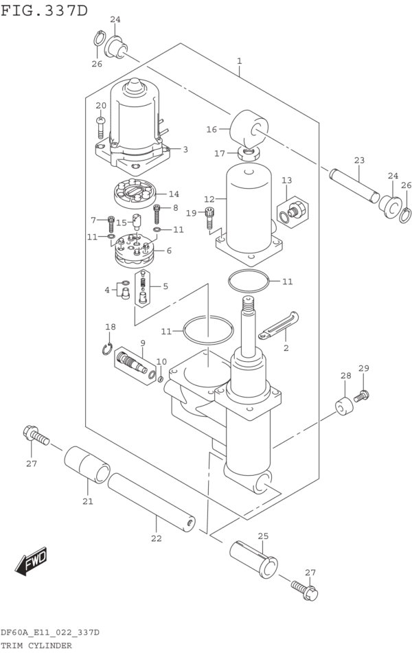 Trim Cylinder ((DF40AST DF60A DF60ATH):022)