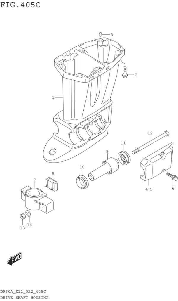 Drive Shaft Housing (DF40AST:E34)