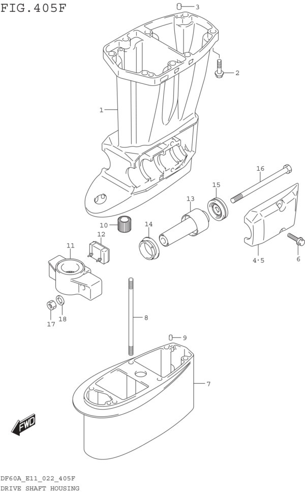 Drive Shaft Housing ((DF60AQH DF60ATH):E40)