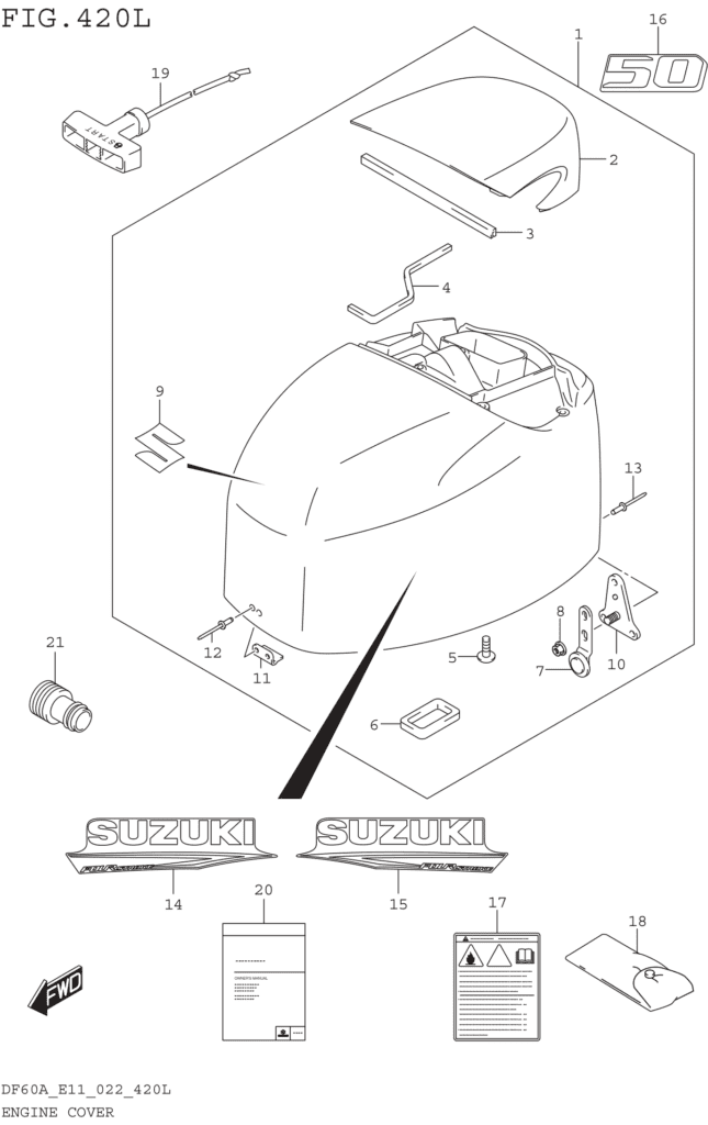 Engine Cover (DF50ATH:E01:(021 022))