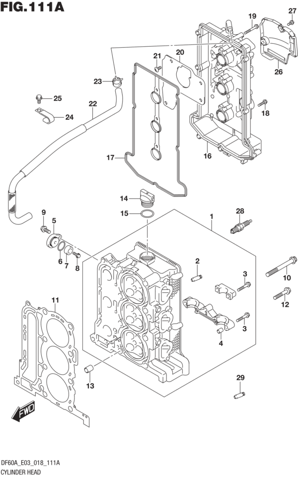 Cylinder Head (DF40A)(DF50A)(DF50AVT)