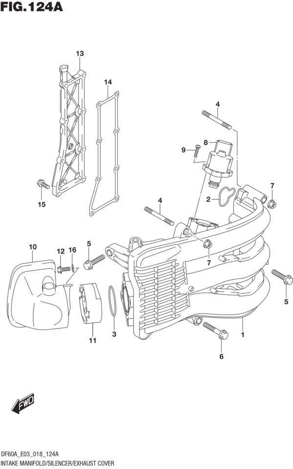 Intake Manifold/Silencer/Exhaust Cover (DF40A)