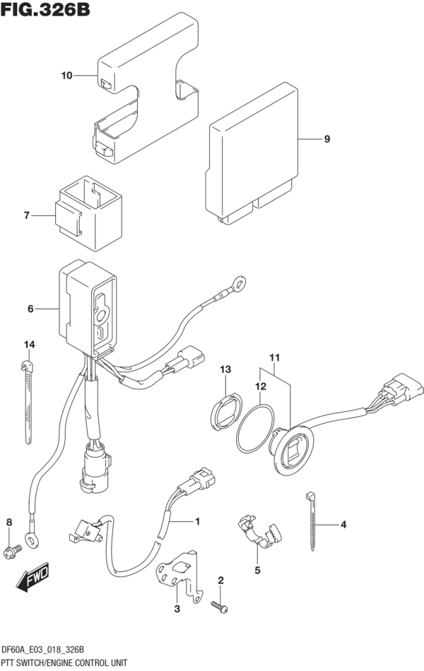 PTT Switch/Engine Control Unit (DF50A)