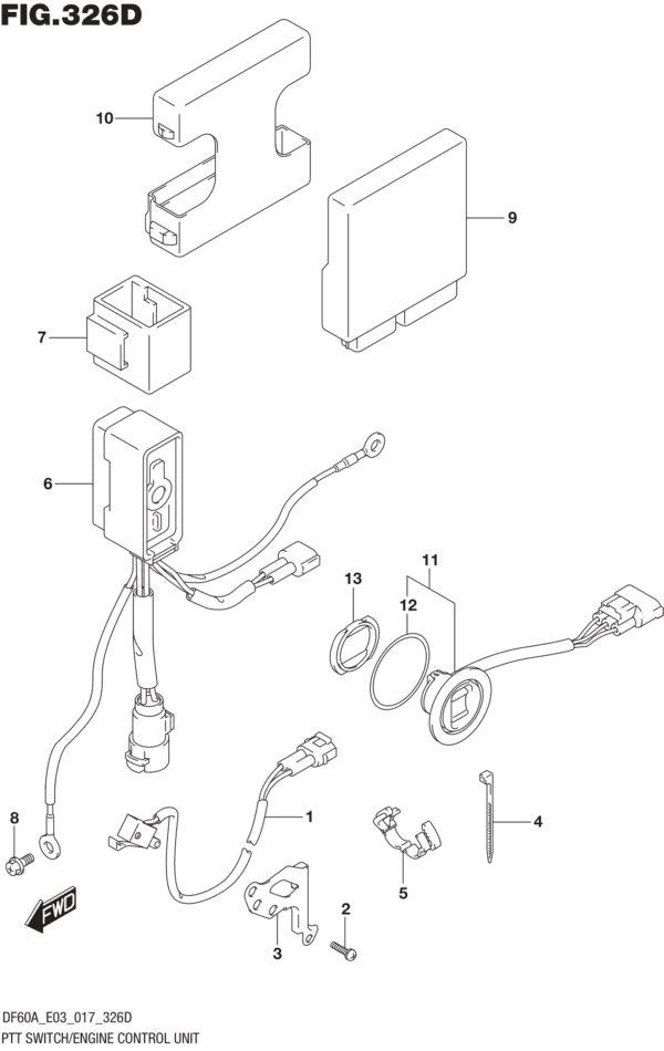 PTT Switch/Engine Control Unit (DF50AVT E03)