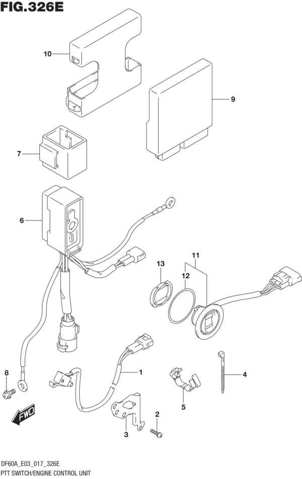 PTT Switch/Engine Control Unit (DF60AVT E03)