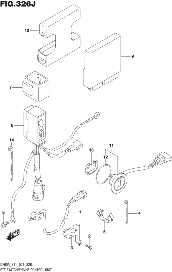 PTT Switch/Engine Control Unit (NOTE 1)