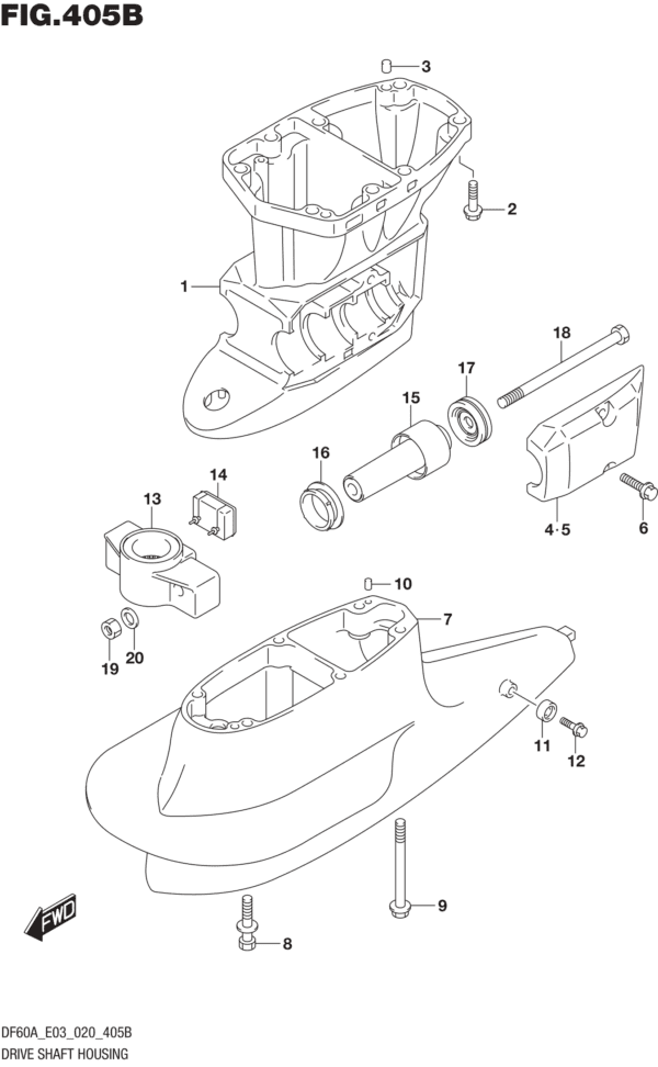 Drive Shaft Housing (DF50AVT)(DF60AVT)