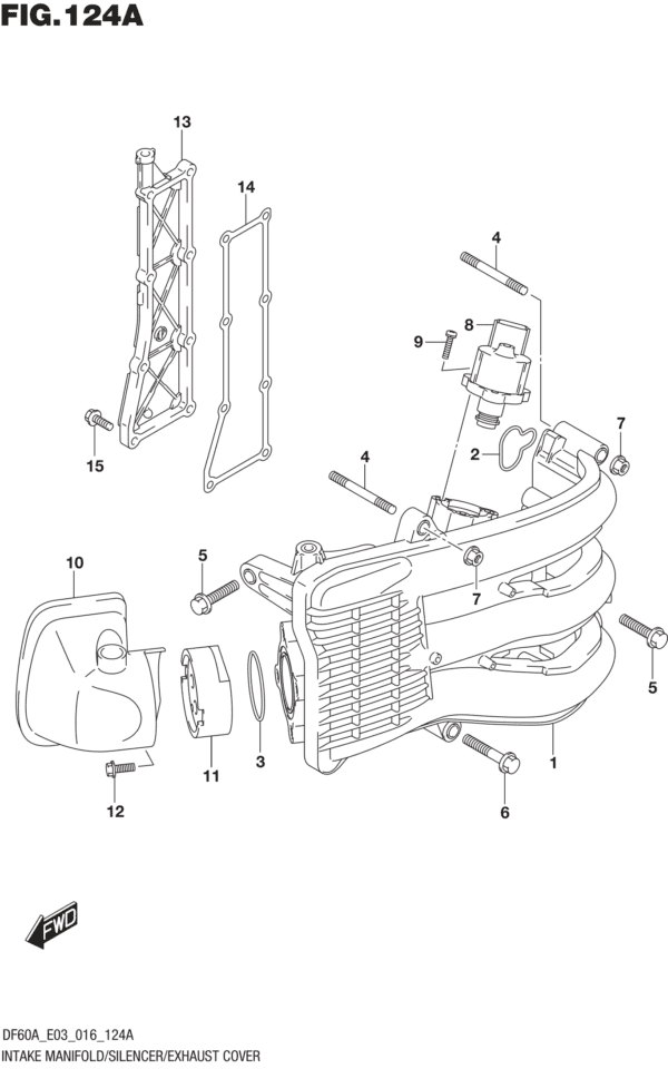 Intake Manifold/Silencer/Exhaust Cover (DF40A E03)