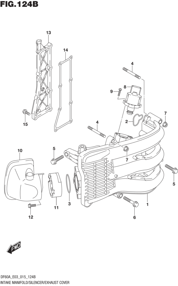 Intake Manifold/Silencer/Exhaust Cover (DF50A E03)