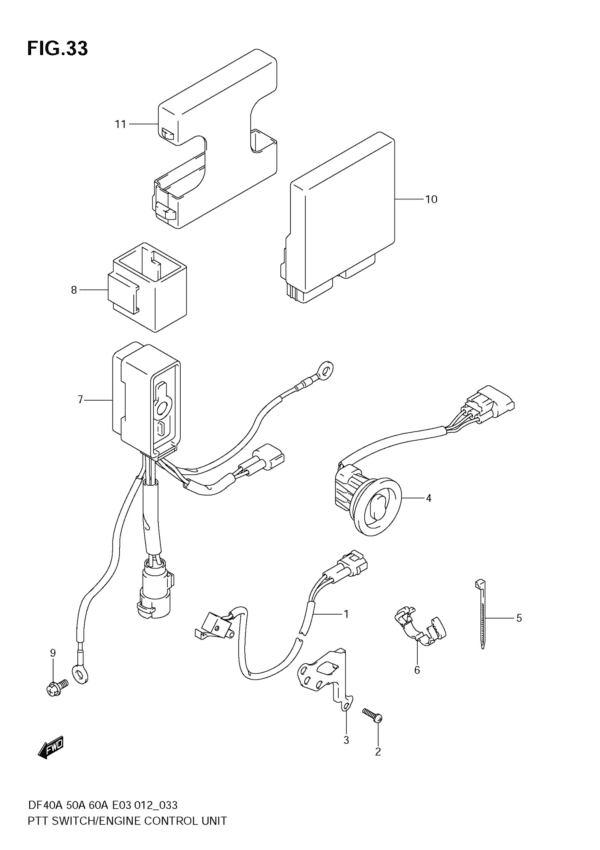 PTT Switch / Engine Control Unit (DF50A E3)