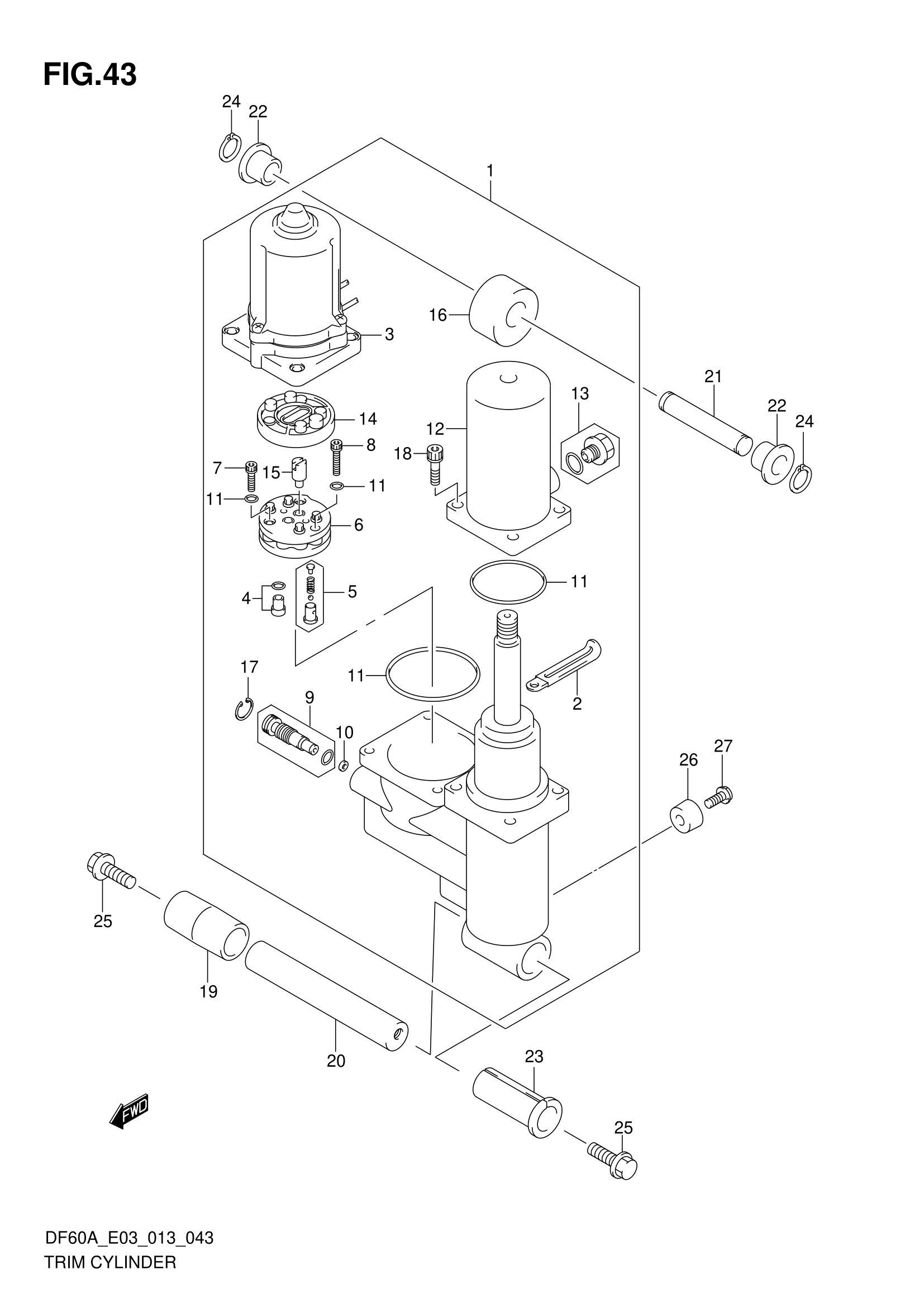 Trim Cylinder (DF60A E03) | Precision Marine