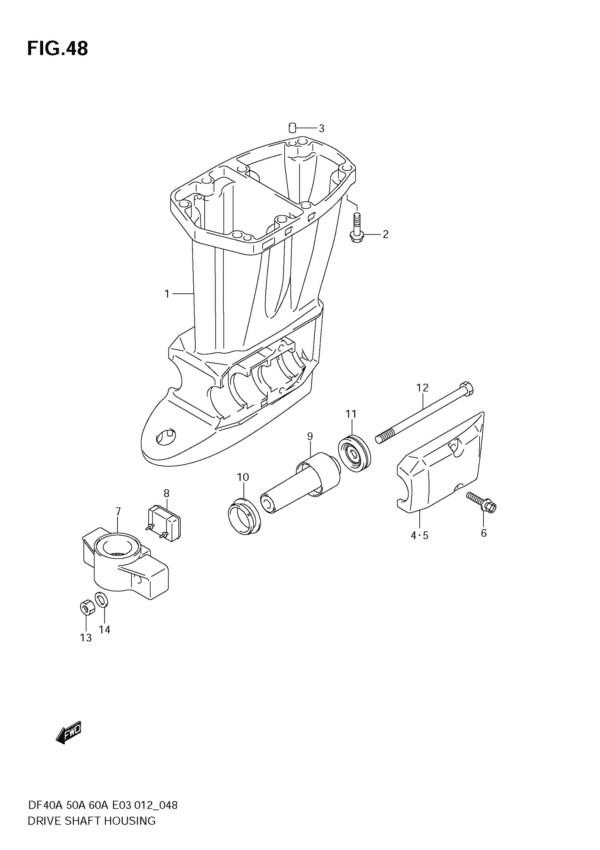 Drive Shaft Housing (DF40A E3)