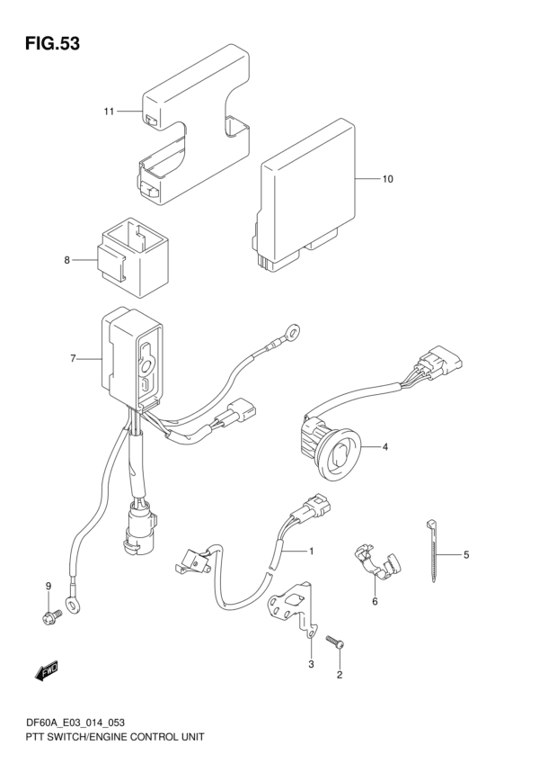 PTT Switch/Engine Control Unit (DF50A E03)