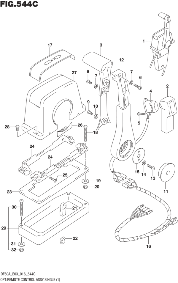 OPT: Remote Control Assy Single (1) (DF60AVT E03)