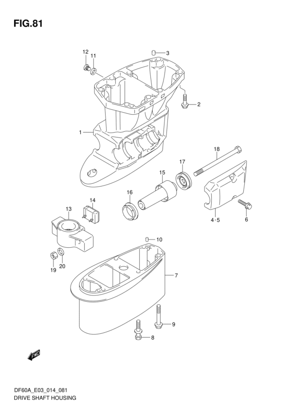 Drive Shaft Housing (DF50AVT E03)