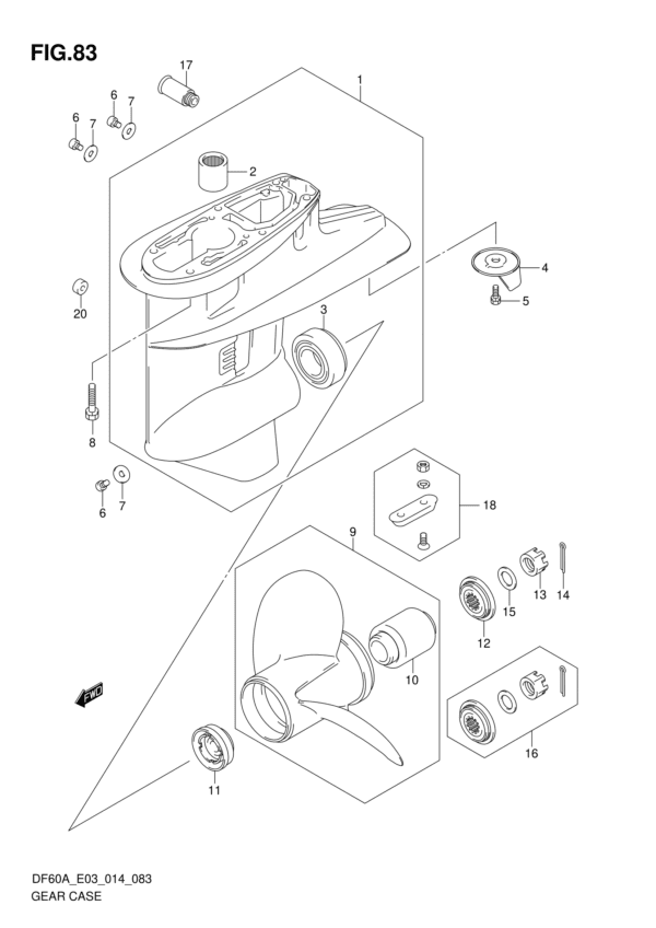 Gear Case (DF40A E03)