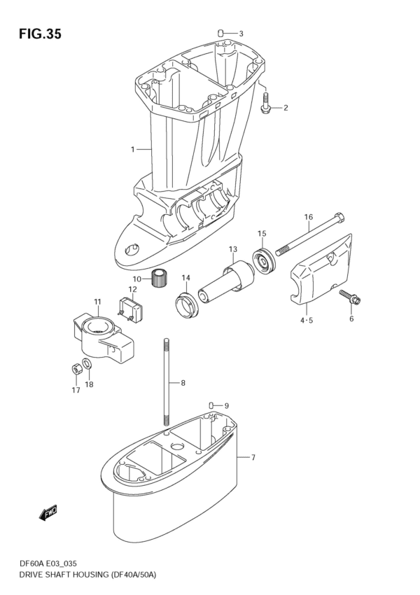 Drive Shaft Housing (DF40A/50A)