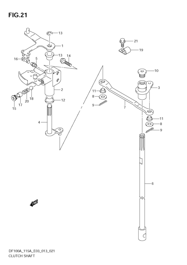 Clutch Shaft (DF100AT E03)