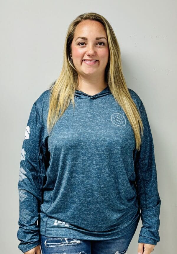 Suzuki Marine Heather Blue Long Sleeve SPF W/ Hood