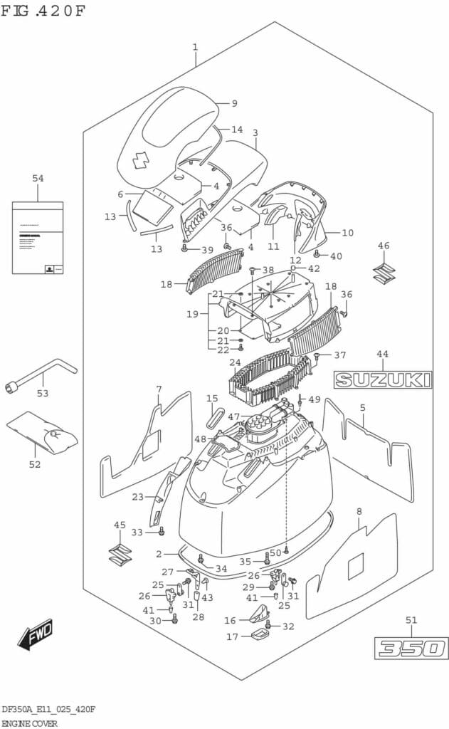 Engine Cover (DF350AMD)(SEE NOTE 1)