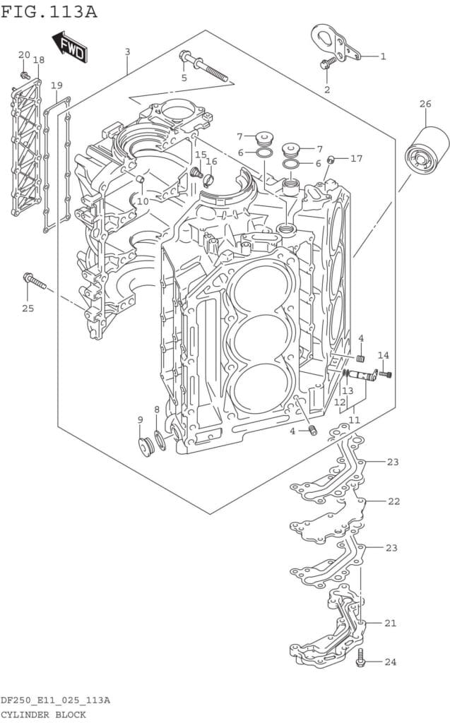 Cylinder Block (DF200T,Z DF225T,Z DF250T,Z)